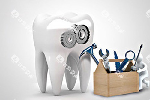 牙齿修理卡通示意图 牙齿修理卡通示意图