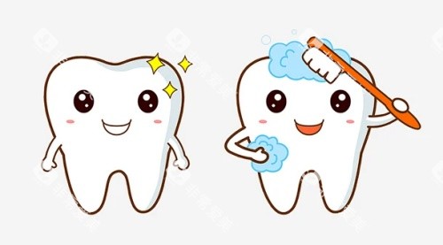 牙齿美白清洁示意图