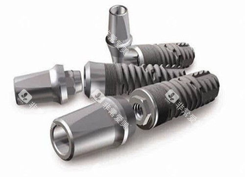 种植牙和基台模型卡通示意图