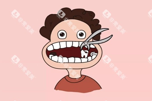 拔牙卡通示意图 拔牙卡通示意图