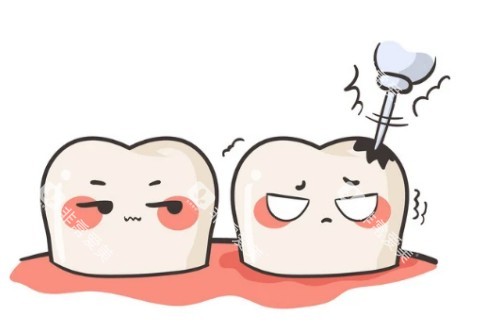 蛀牙修复卡通图