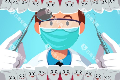 医生检查牙齿卡通图 医生检查牙齿卡通图