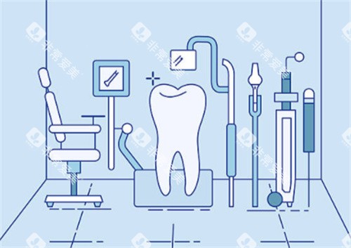 种植牙和其他器具卡通图