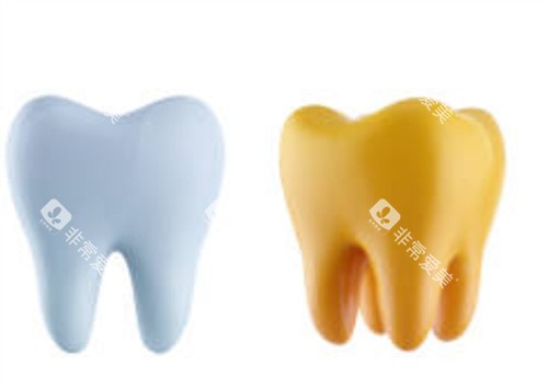 洁白的牙齿对比