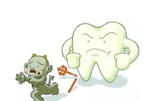 牙齿清洁卡通图