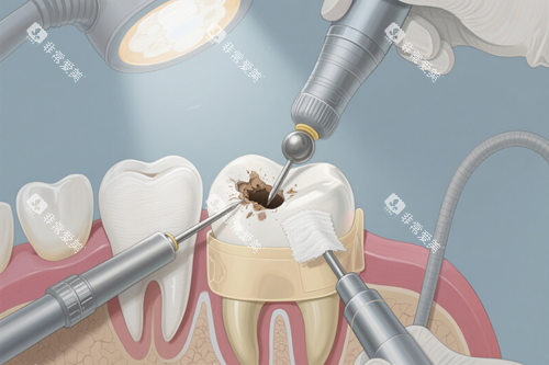 补牙过程示意图