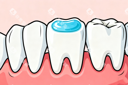 牙齿清洁卡通展示图