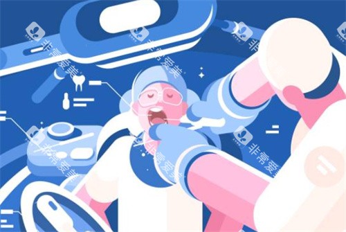 医生正在清洁牙齿