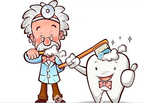 牙齿清洁卡通示意图 牙齿清洁卡通示意图