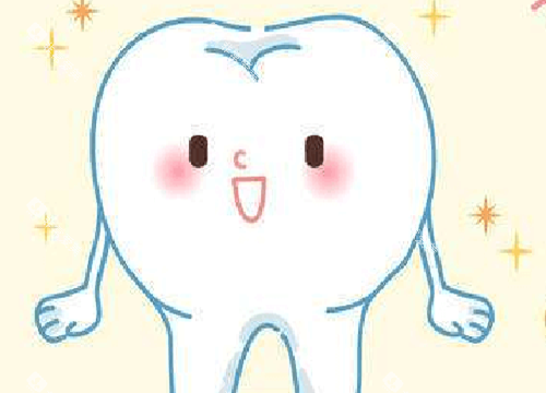 牙齿美白后卡通示意图