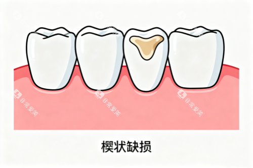 牙齿楔状缺损展示图