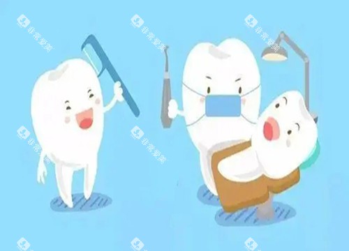 牙齿检查卡通示意图