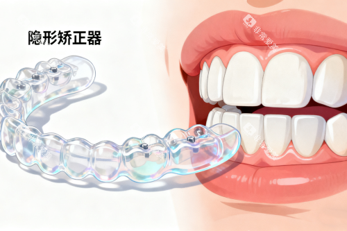 隐形矫正器卡通展示图