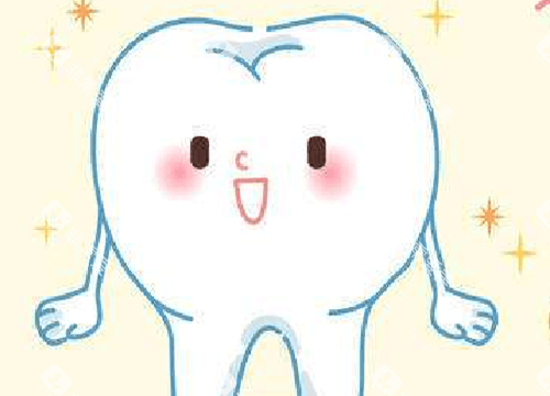 牙齿美白后卡通示意图