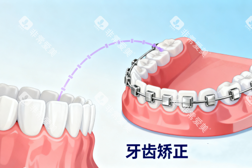 牙齿矫正金属矫正器卡通图