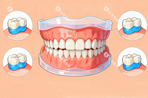 整齐牙齿卡通模型图