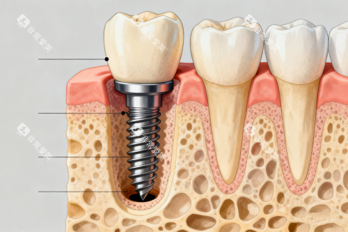 种植牙植入口腔展示图