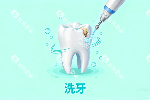 洗牙卡通展示图