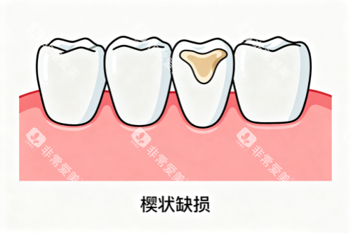 牙齿楔状缺损展示图