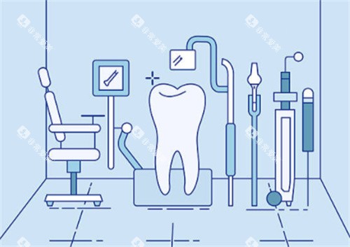 种植牙和其他器具卡通图