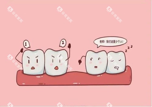 牙齿丢失漫画示意图
