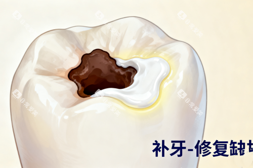 蛀牙修复补牙展示图
