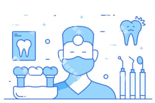 蓝色牙医卡通图