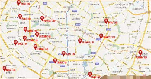 成都唐牙科分店分布状况图 成都唐牙科分店分布状况图