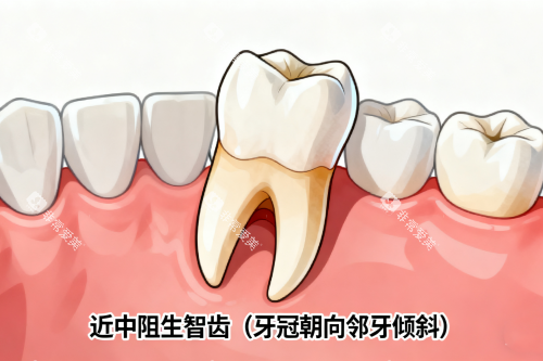 近中阻生智齿展示图 近中阻生智齿展示图