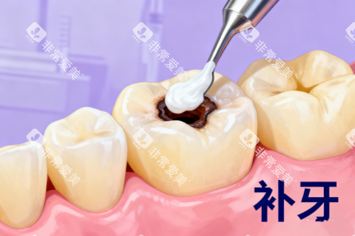 补牙卡通展示图
