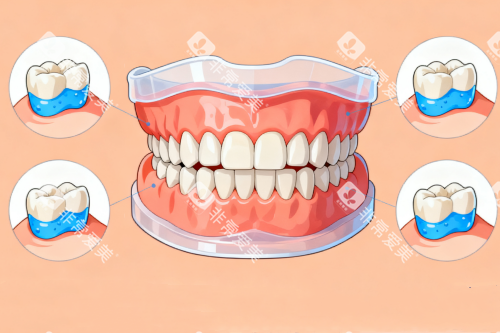 整齐牙齿卡通模型图