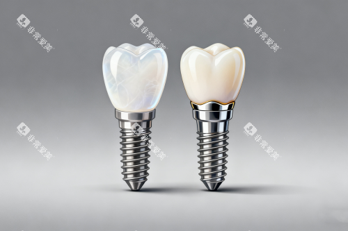 种植牙修复卡通展示图