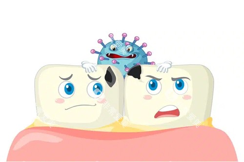 牙齿蛀虫卡通图