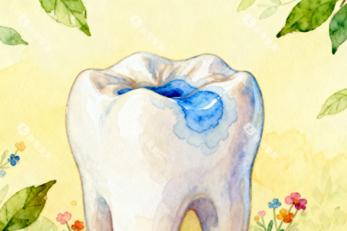 窝沟封闭卡通展示图