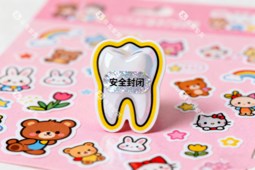 儿牙窝沟封闭卡通图