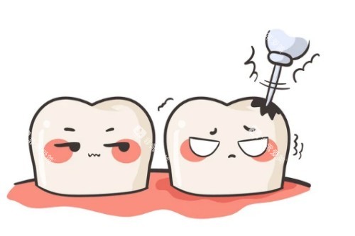 蛀牙修复卡通图