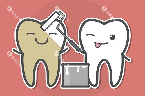 牙黄牙齿美白展示