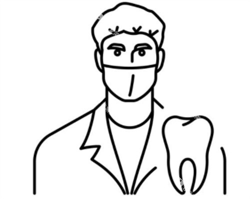 牙医和牙齿简笔图